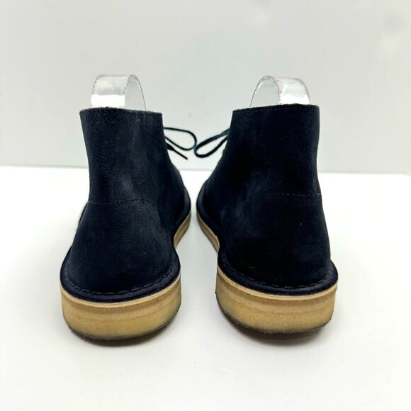 Clarks | Women's Dark Navy Blue Suede Leather Lace Up Desert Chukka Boots - Picture 6 of 12